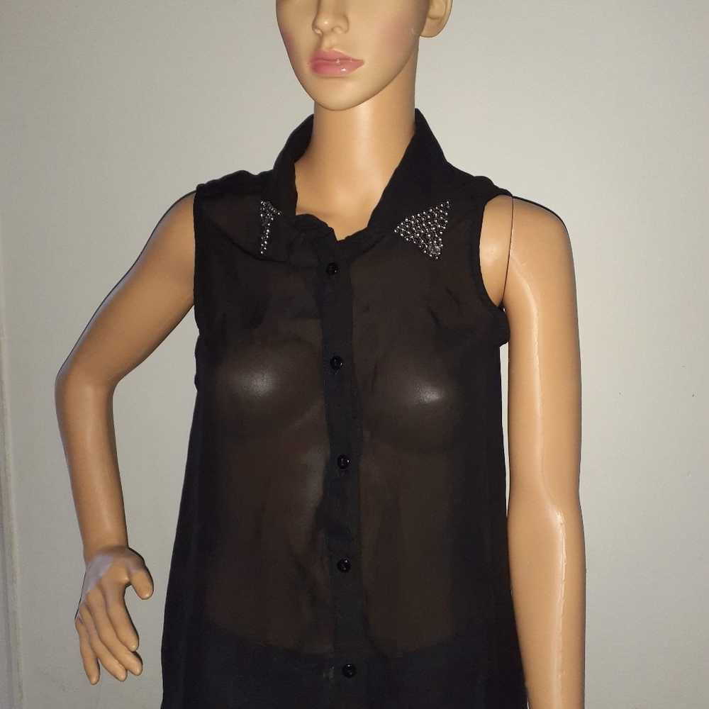 Fresh of LA Black blouse with neck